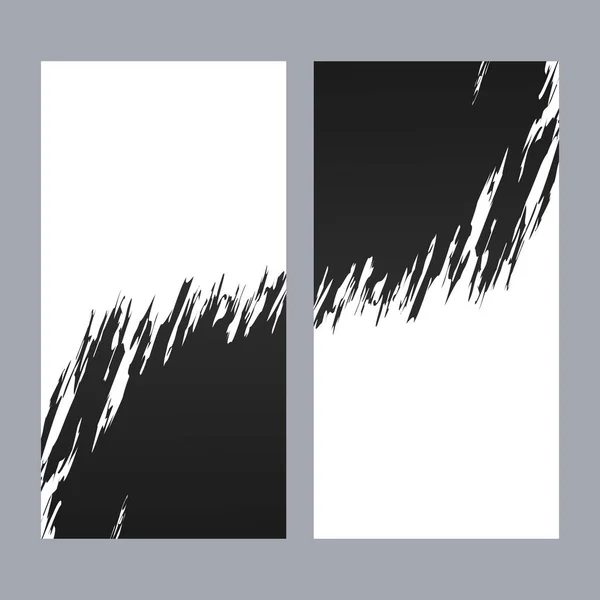 Modelo Banner Preto Branco Abstrato — Vetor de Stock