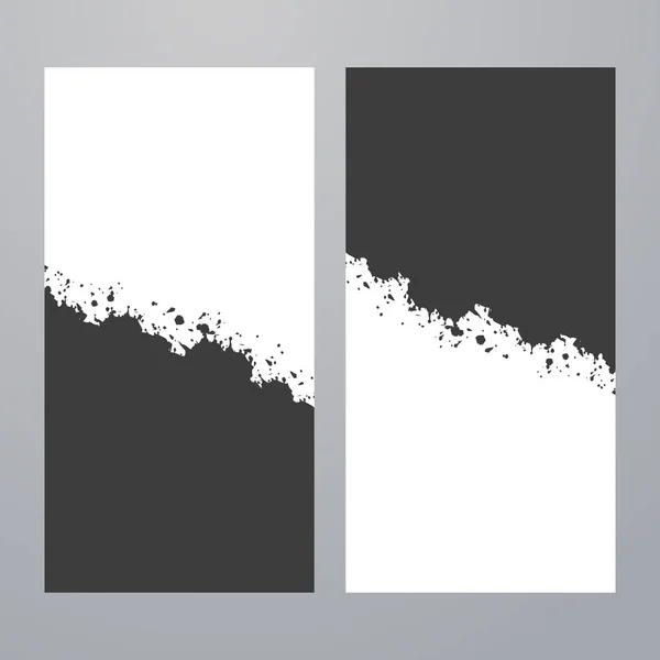 Plantilla Banner Abstracta Blanco Negro — Vector de stock