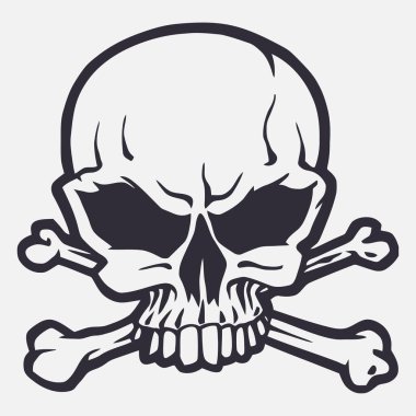 Skull and bones vector design. clipart