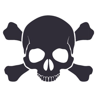 Kafatası ve kemik vektör tasarımı.