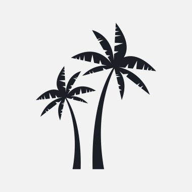 Palmiye ağaçları siluet vektör illüstrasyon