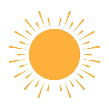 Güneş patlaması silüeti çizim vektörü illüstrasyonu