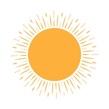 Güneş patlaması silüeti çizim vektörü illüstrasyonu