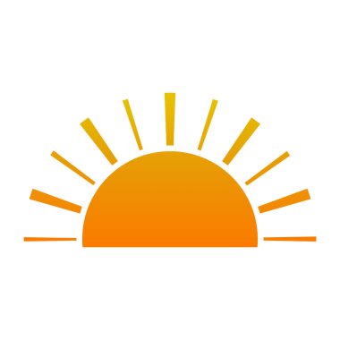 Gün batımı siluet çizim vektörü illüstrasyonu