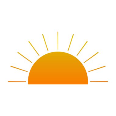 Gün batımı siluet çizim vektörü illüstrasyonu