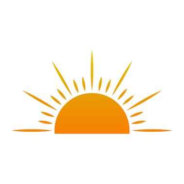 Gün batımı siluet çizim vektörü illüstrasyonu