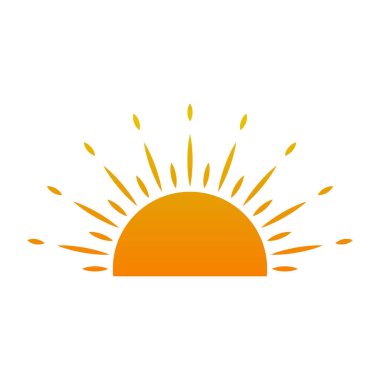 Gün batımı siluet çizim vektörü illüstrasyonu