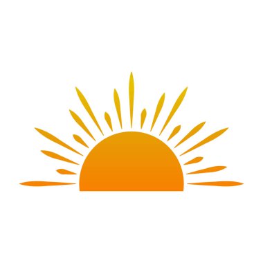 Gün batımı siluet çizim vektörü illüstrasyonu