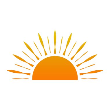 Gün batımı siluet çizim vektörü illüstrasyonu