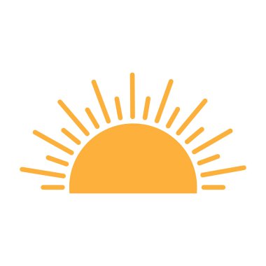 Gün batımı siluet çizim vektörü illüstrasyonu