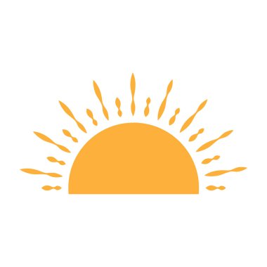 Gün batımı siluet çizim vektörü illüstrasyonu