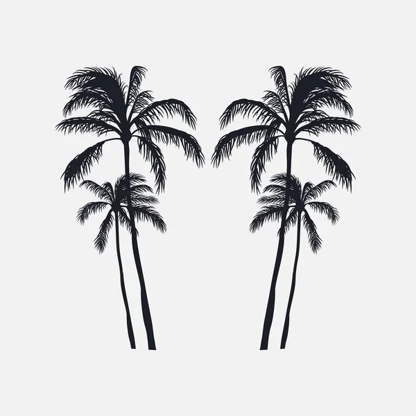 Palm Bomen Silhouet Vector Illustratie — Stockvector