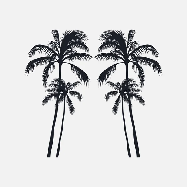 Palm Träd Silhouette Vektor Illustration — Stock vektor