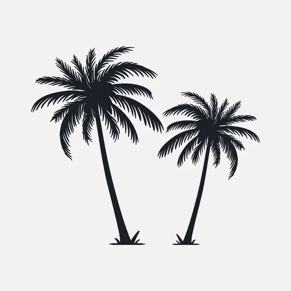 Palm Bomen Silhouet Vector Illustratie — Stockvector