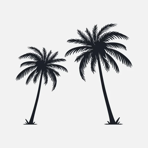 Palm Träd Silhouette Vektor Illustration — Stock vektor
