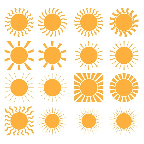 Sunburst Silhouette Collection Vector Illustration — Stock Vector