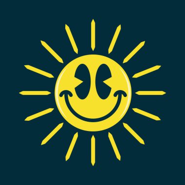 Mutluluk gülen yüz emojisi, güneş gibi parlıyor.