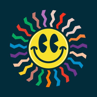Mutluluk gülen yüz emojisi, güneş gibi parlıyor.