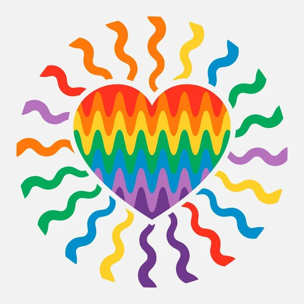 Symbole Coeur Brillant Coloré — Image vectorielle