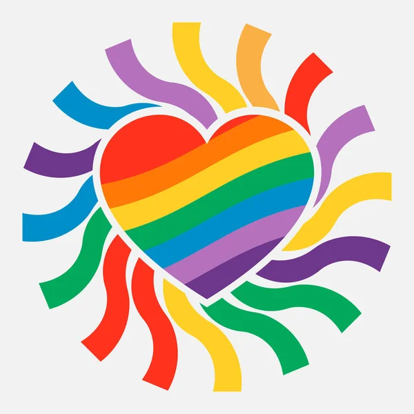 Symbole Coeur Brillant Coloré — Image vectorielle