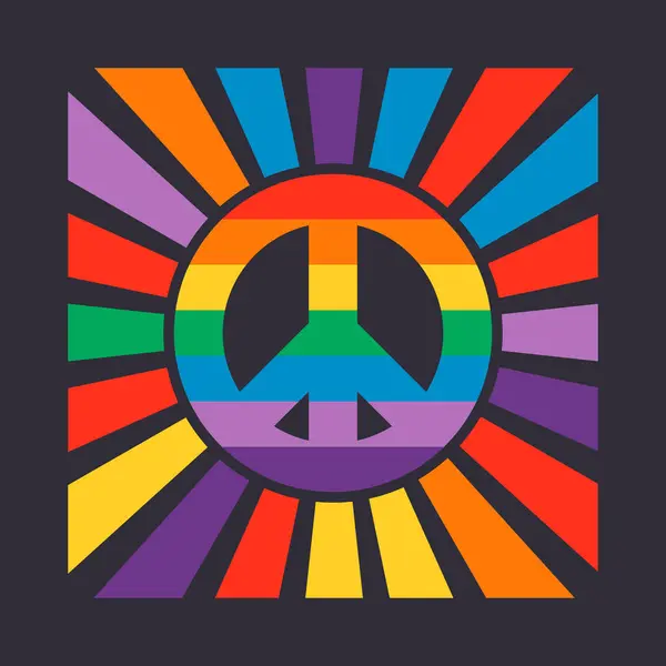 Colorato Simbolo Pace — Vettoriale Stock