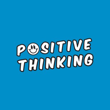 Gülen surat emojisi pozitif düşünce ifadesiyle. 