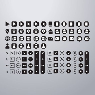 Kartvizit simgeleri tasarım şablonu koleksiyonu