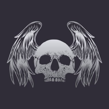 Kafatası vektör silueti tasarımı sanat eseri