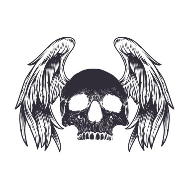 Kafatası vektör silueti tasarımı sanat eseri