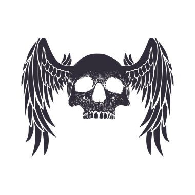 Kafatası vektör silueti tasarımı sanat eseri