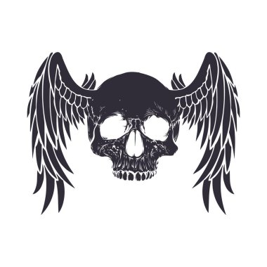 Kafatası vektör silueti tasarımı sanat eseri