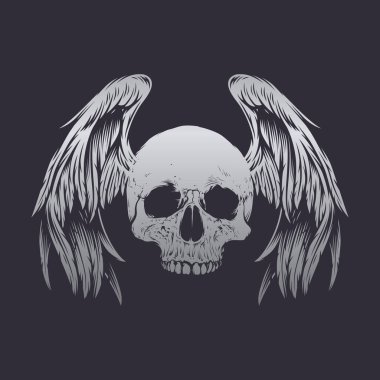 Kafatası vektör silueti tasarımı sanat eseri