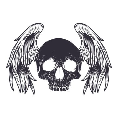 Kafatası vektör silueti tasarımı sanat eseri