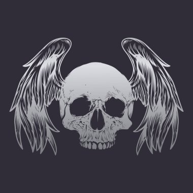 Kafatası vektör silueti tasarımı sanat eseri