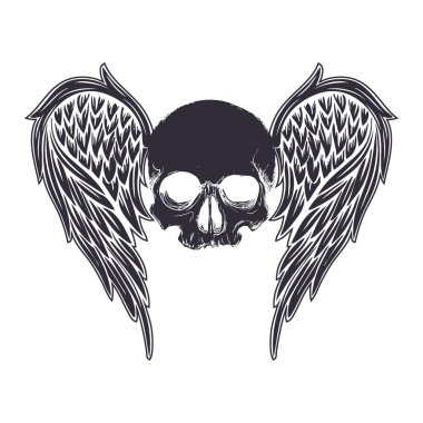 Kafatası vektör silueti tasarımı sanat eseri