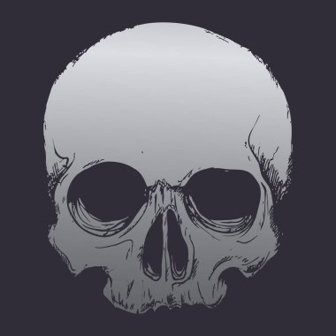 Kafatası vektör silueti tasarımı sanat eseri