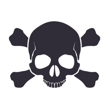 Kafatası vektör silueti tasarımı sanat eseri