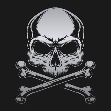 Kafatası ve kemik vektör tasarımı. Düzenlenebilir, yeniden boyutlandırılabilir, EPS 10, vektör illüstrasyonu