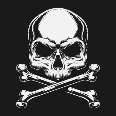 Kafatası ve kemik vektör tasarımı. Düzenlenebilir, yeniden boyutlandırılabilir, EPS 10, vektör illüstrasyonu