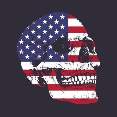 Amerikan kafatası çizimleri. Düzenlenebilir, yeniden boyutlandırılabilir, EPS 10, vektör illüstrasyonu.