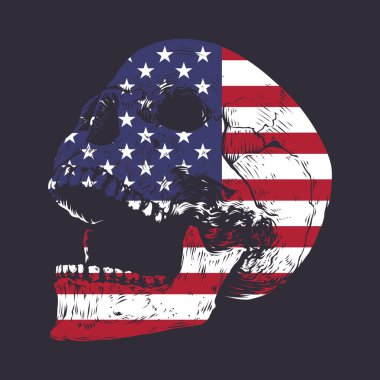 Amerikan kafatası çizimleri. Düzenlenebilir, yeniden boyutlandırılabilir, EPS 10, vektör illüstrasyonu.