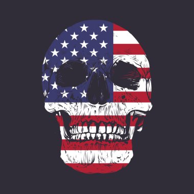 Amerikan kafatası çizimleri. Düzenlenebilir, yeniden boyutlandırılabilir, EPS 10, vektör illüstrasyonu.