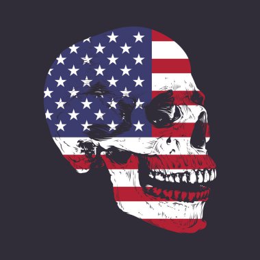 Amerikan kafatası çizimleri. Düzenlenebilir, yeniden boyutlandırılabilir, EPS 10, vektör illüstrasyonu.