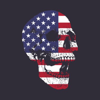 Amerikan kafatası çizimleri. Düzenlenebilir, yeniden boyutlandırılabilir, EPS 10, vektör illüstrasyonu.