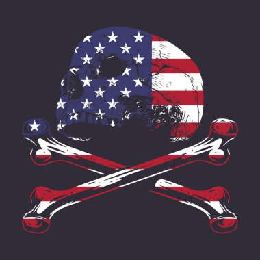 Amerikan kafatası çizimleri. Düzenlenebilir, yeniden boyutlandırılabilir, EPS 10, vektör illüstrasyonu.