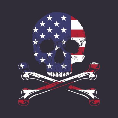 Amerikan kafatası çizimleri. Düzenlenebilir, yeniden boyutlandırılabilir, EPS 10, vektör illüstrasyonu.