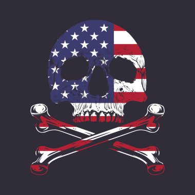 Amerikan kafatası çizimleri. Düzenlenebilir, yeniden boyutlandırılabilir, EPS 10, vektör illüstrasyonu.