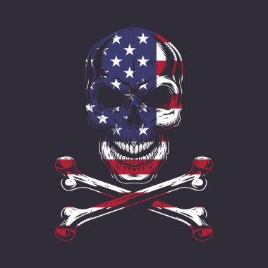 Amerikan kafatası çizimleri. Düzenlenebilir, yeniden boyutlandırılabilir, EPS 10, vektör illüstrasyonu.