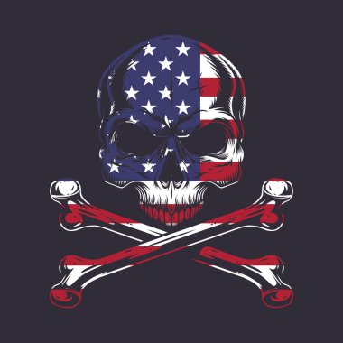 Amerikan kafatası çizimleri. Düzenlenebilir, yeniden boyutlandırılabilir, EPS 10, vektör illüstrasyonu.