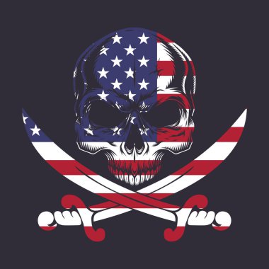 Amerikan kafatası çizimleri. Düzenlenebilir, yeniden boyutlandırılabilir, EPS 10, vektör illüstrasyonu.